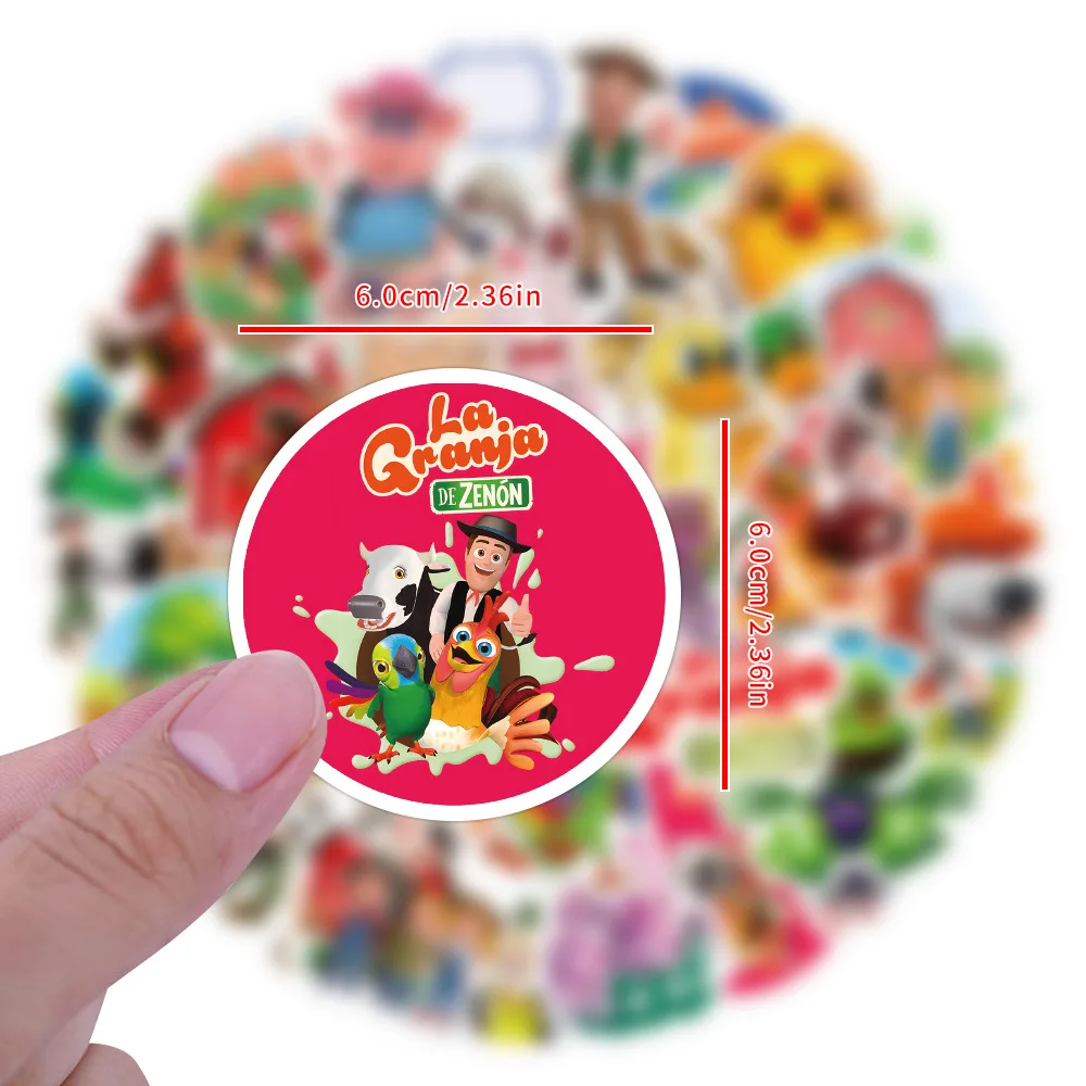 สติกเกอร์การ์ตูนตลกๆ ลายฟาร์มสัตว์ 50 ชิ้น ของตกแต่งสำหรับตู้เย็น สกู๊ตเตอร์ ตู้เสื้อผ้า ชั้นวางรองเท้า กีตาร์