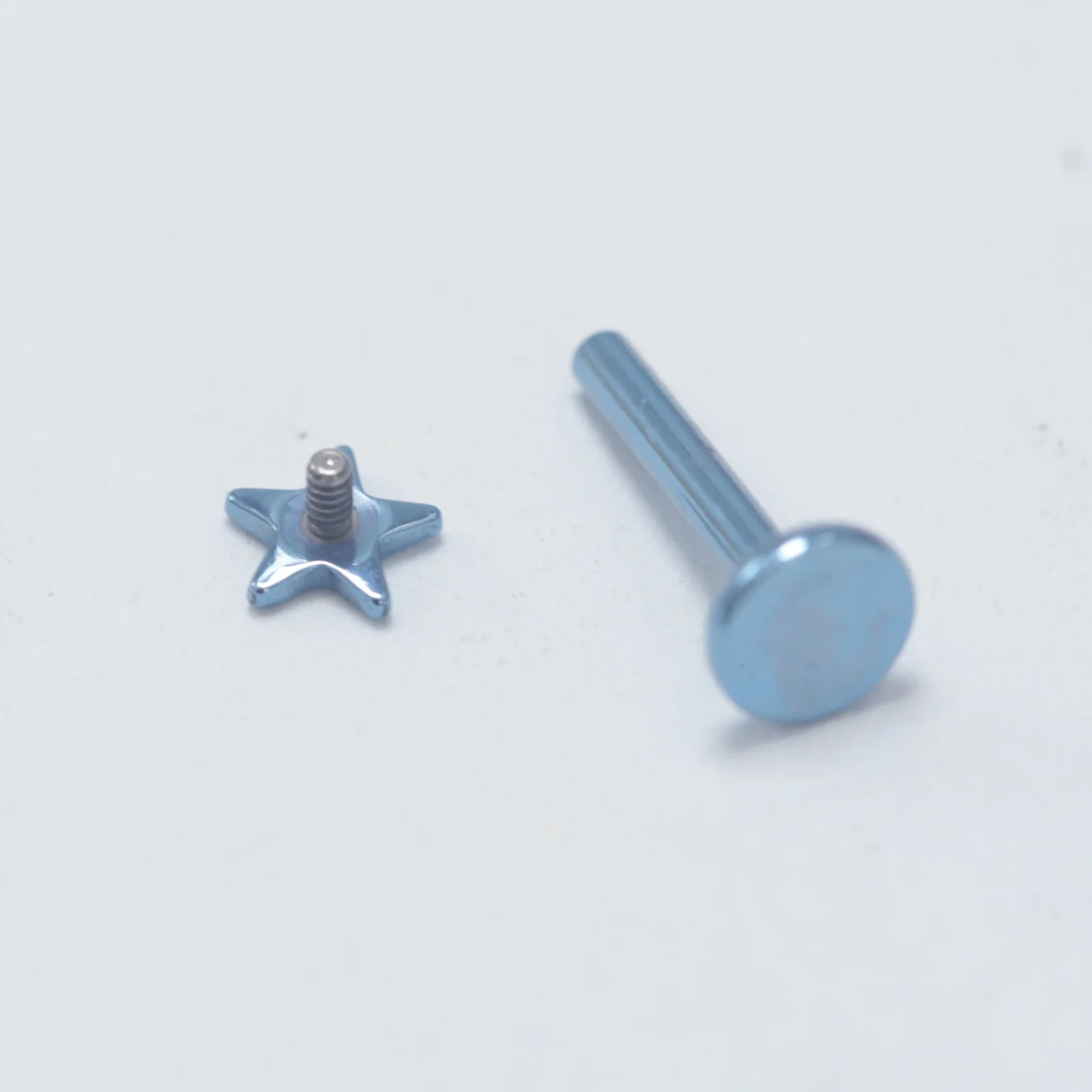 16G Implant Grade Titanium ASTM F136 Internal Thread Star Labret Stud Setting Cartilage Daith Lip Nose Ring piercing Jewelry