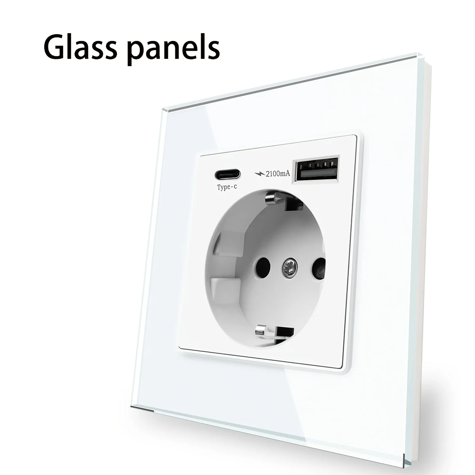EU Standaard Type-C USB Stopcontact Hoogwaardige Materiaal Panelen 16A Muur Ingebed Elektrische Stekker Outlet AC110V-250V Stopcontact