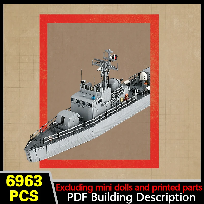 High-Speed Missile Boat Model MOC Building Bricks War Equipment Modular Technology Gifts Holiday Assemble Children Toys Suit