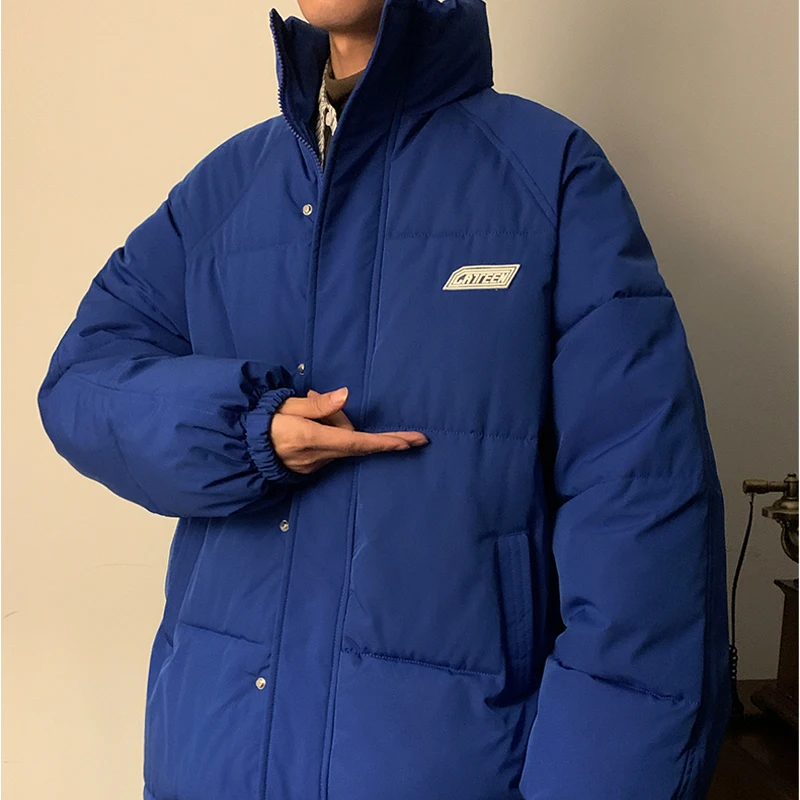 Inverno algodão acolchoado casaco masculino sólido solto puffer jaqueta parkas casual feminino espessamento quente outwear