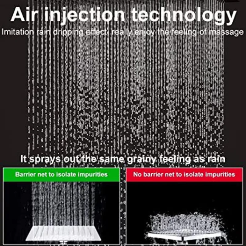 8 Inch Stainless Steel Shower Set Luxury Bathroom Rain Shower System Adjustable Shower System with Hand Showerhead Top Spray