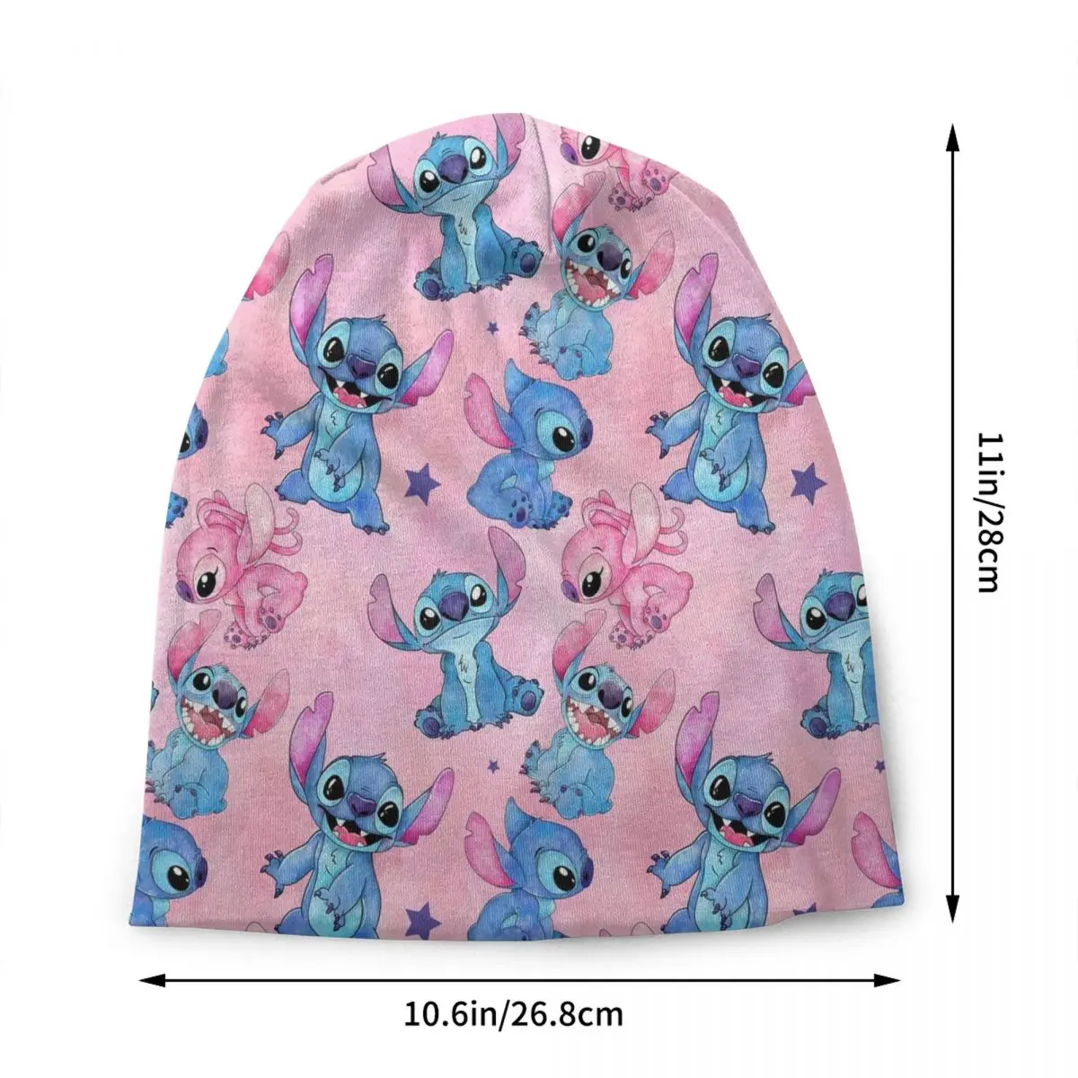 Custom Lilo And Stitch Pattern Skullies Beanies Caps Men Women Unisex Hip Hop Winter Warm Knitting Hat Adult Kawaii Bonnet Hats