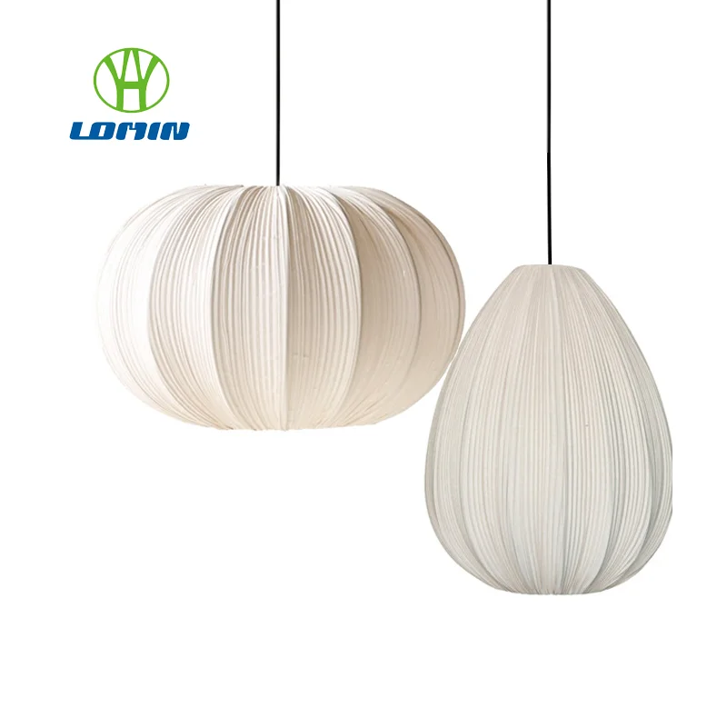 Japanese style fabric pendant light white nelson bubble lamp design minimalist light living dining room kitchen island light