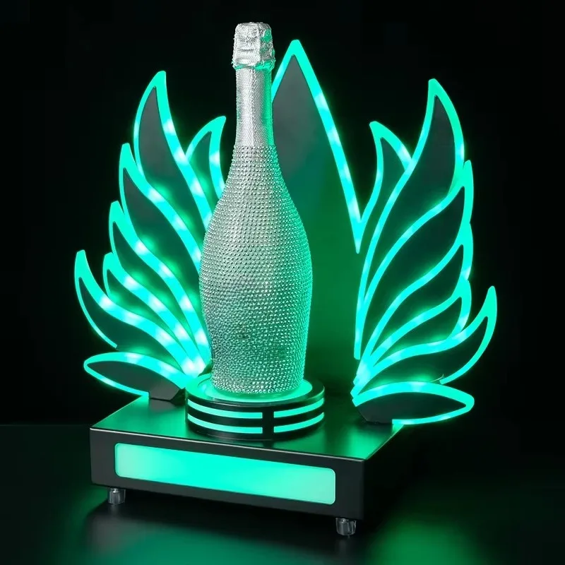 Поддержка индивидуального времени, светодиодный презентатор для бутылок шампанского с крыльями, развлечения в ночном клубе, светодиодный стелаж для демонстрации рома Tequila, сервис бутылок вина