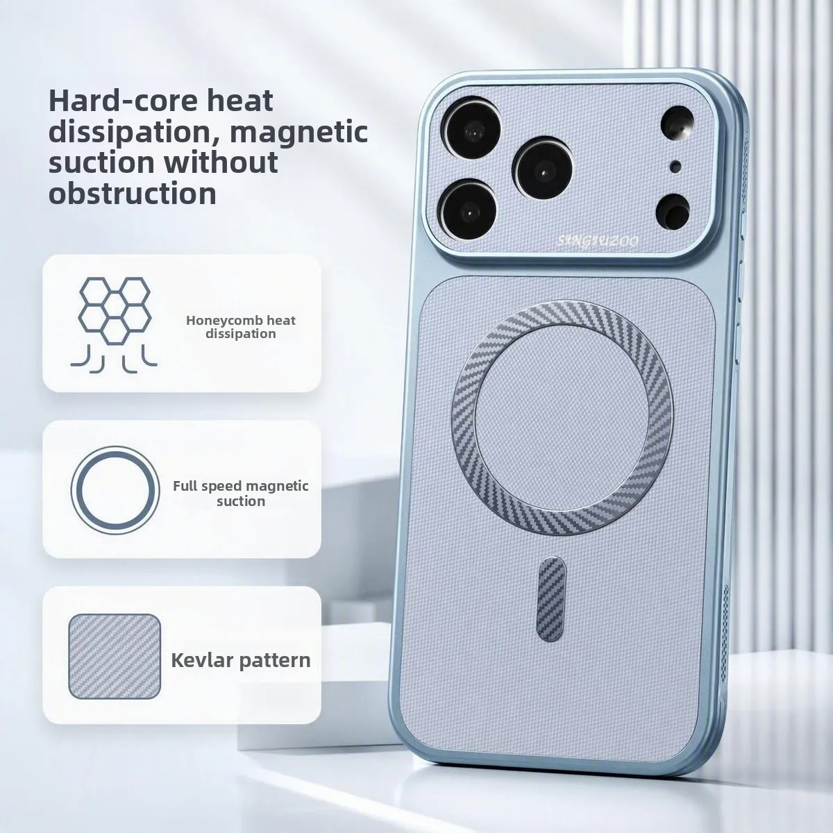 Non-slip Fabric Texture Honeycomb Heat Dissipation Instant Transform Case For iPhone 18 17 16 15 14 13 Pro Max Shockproof Cover