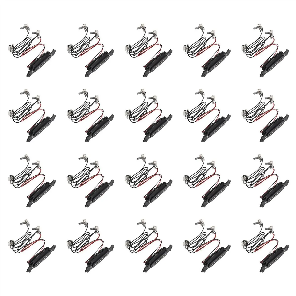 فعال - لاقط صوتي مغناطيسي 20X للجيتار باللون الأسود #3