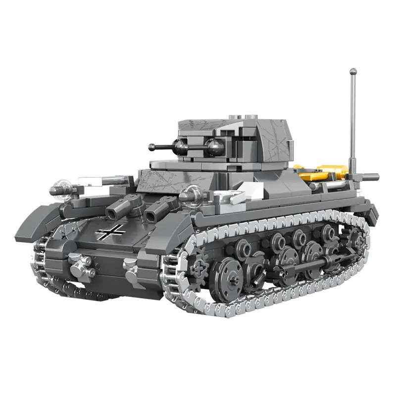 WW2 Military SdKfz 101 PzKpfw I Light Tank Model Armoured Fighting Vehicle Soldier Building Blocks Sets Dolls Brick Kids Toys