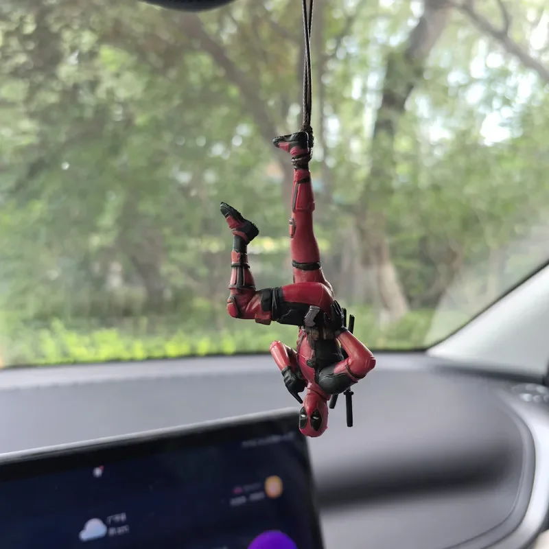 Disney Deadpool Figurine Cartoon Cute Anime Action Figure Deadpool Car Accessories Pendant for Men Swing Deadpooles Decoration