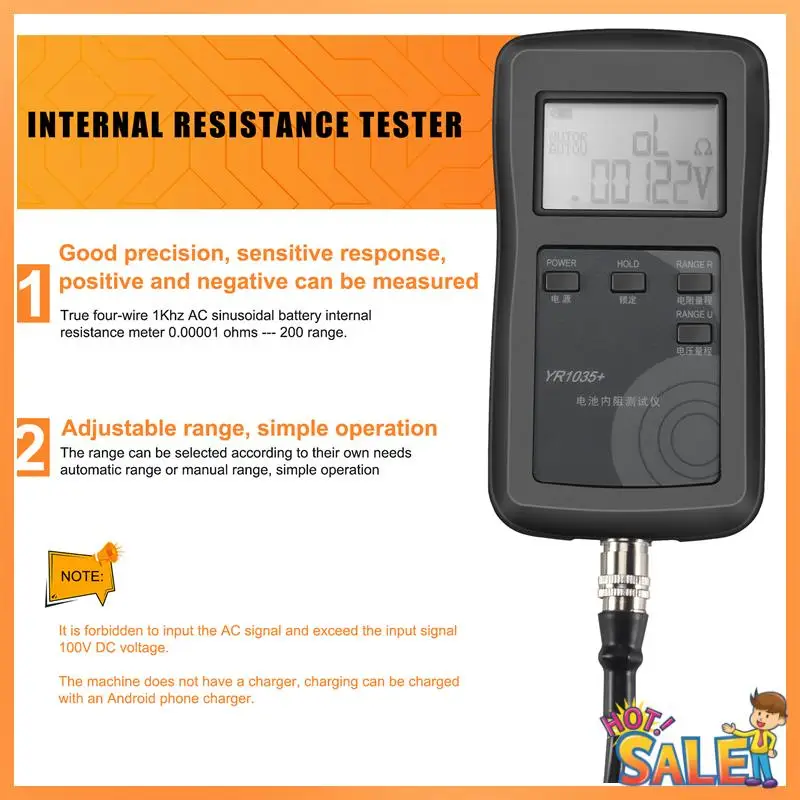 

AB68 High Precision Fast YR1035 Lithium Battery Internal Resistance Test Instrument 100V Electric Vehicle Group 18650 Tester