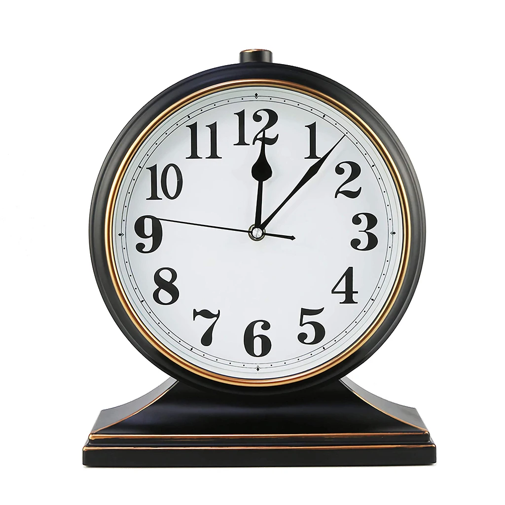 

Desk Clock Silent Desk Clock European Style Retro Desk Clock 10 Inch Dial Easy to Read for Living Room/Bedroom