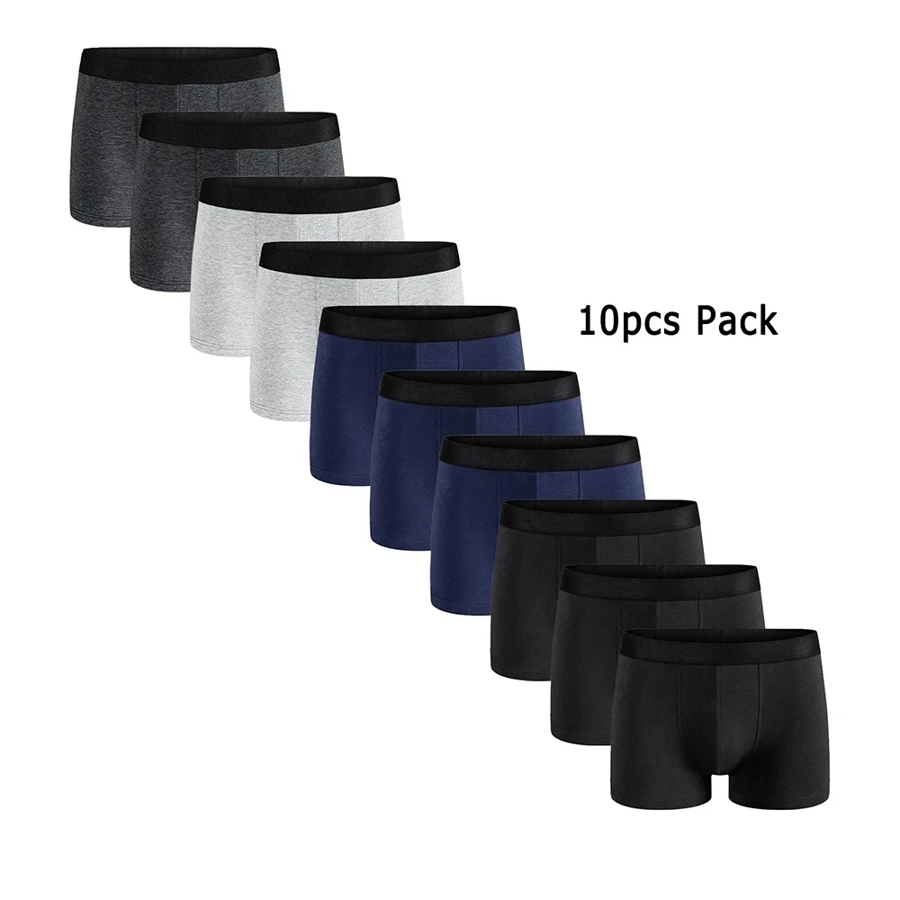 10 Stuks Heren Boxer En Slips Mode Ondergoed Hoge Stretch Boxer En Slips Shorts Ademend Zachte Heren Shorts comfortabel