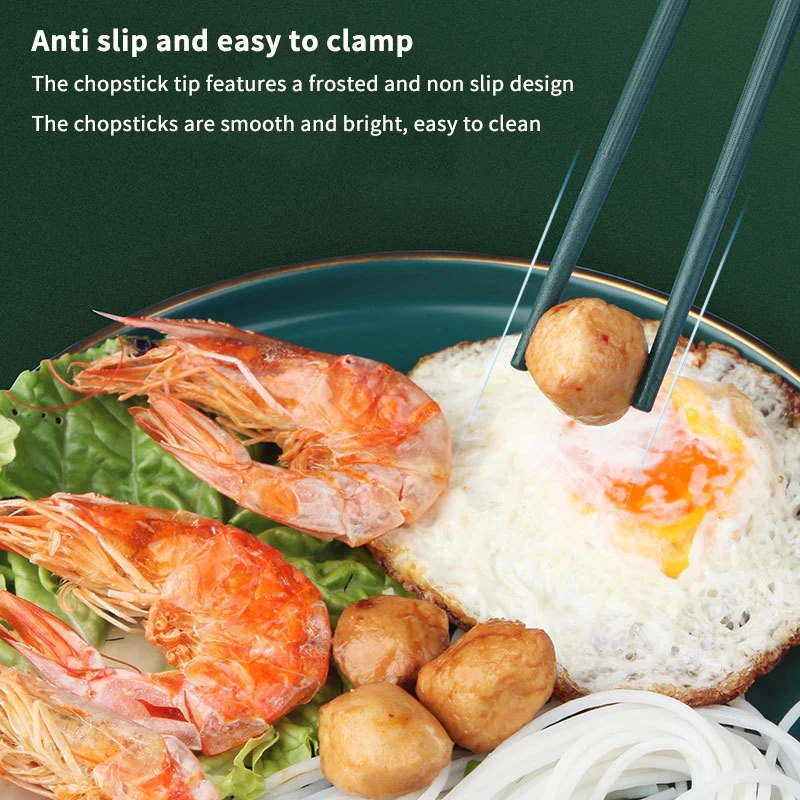 جديد ملون 10 أزواج عيدان للطعام غير القابل للانزلاق عيدان تناول الطعام قابلة لإعادة الاستخدام عيدان تناول الطعام الصينية أدوات المائدة هدية أدوات المطبخ #4