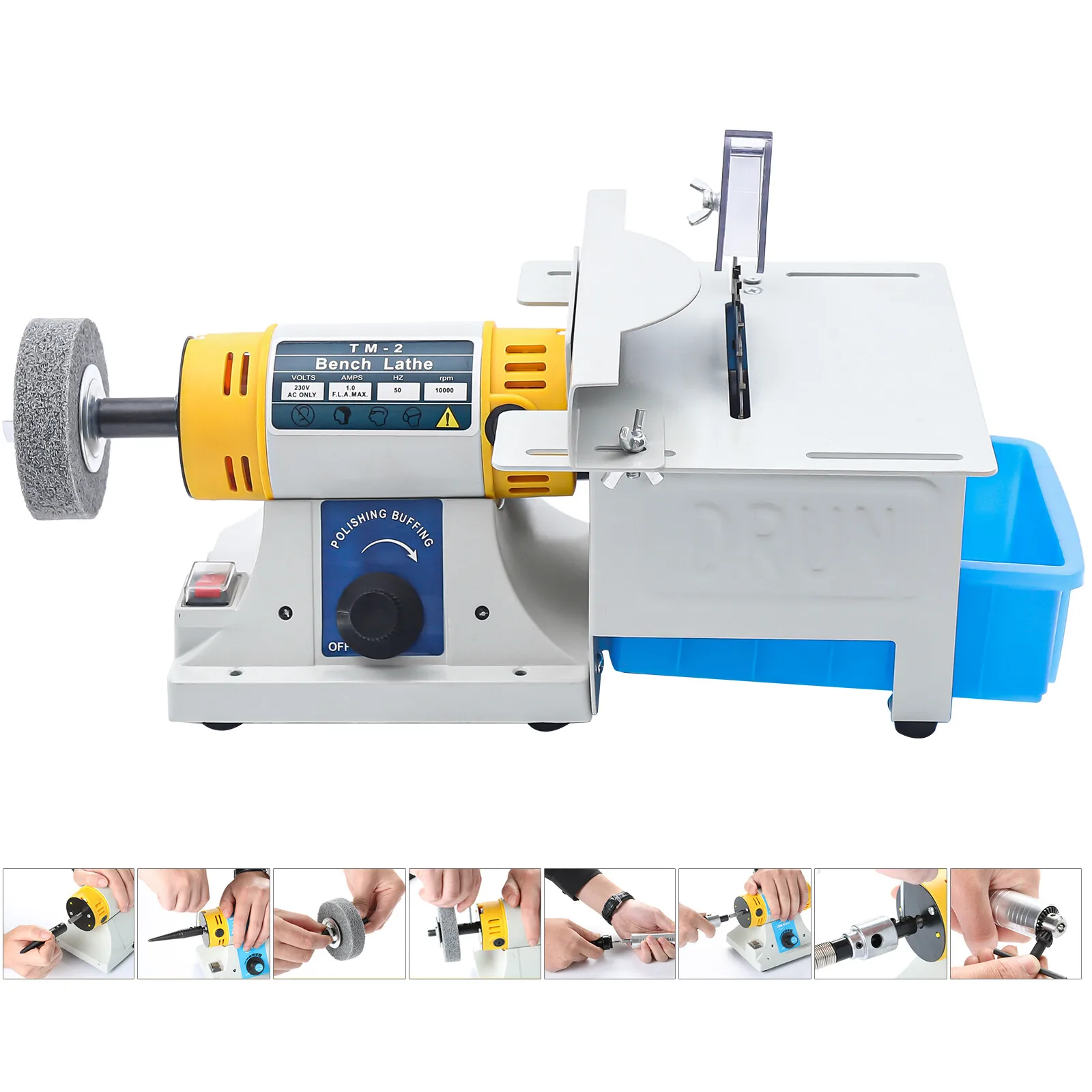320W 10-in-1 10000r/Min Gem Jade Tabletop Saw Machine Table Saw for Rock,Lapidary,Jewelry Cutting Tool  for Grinding, Polishing, Drilling