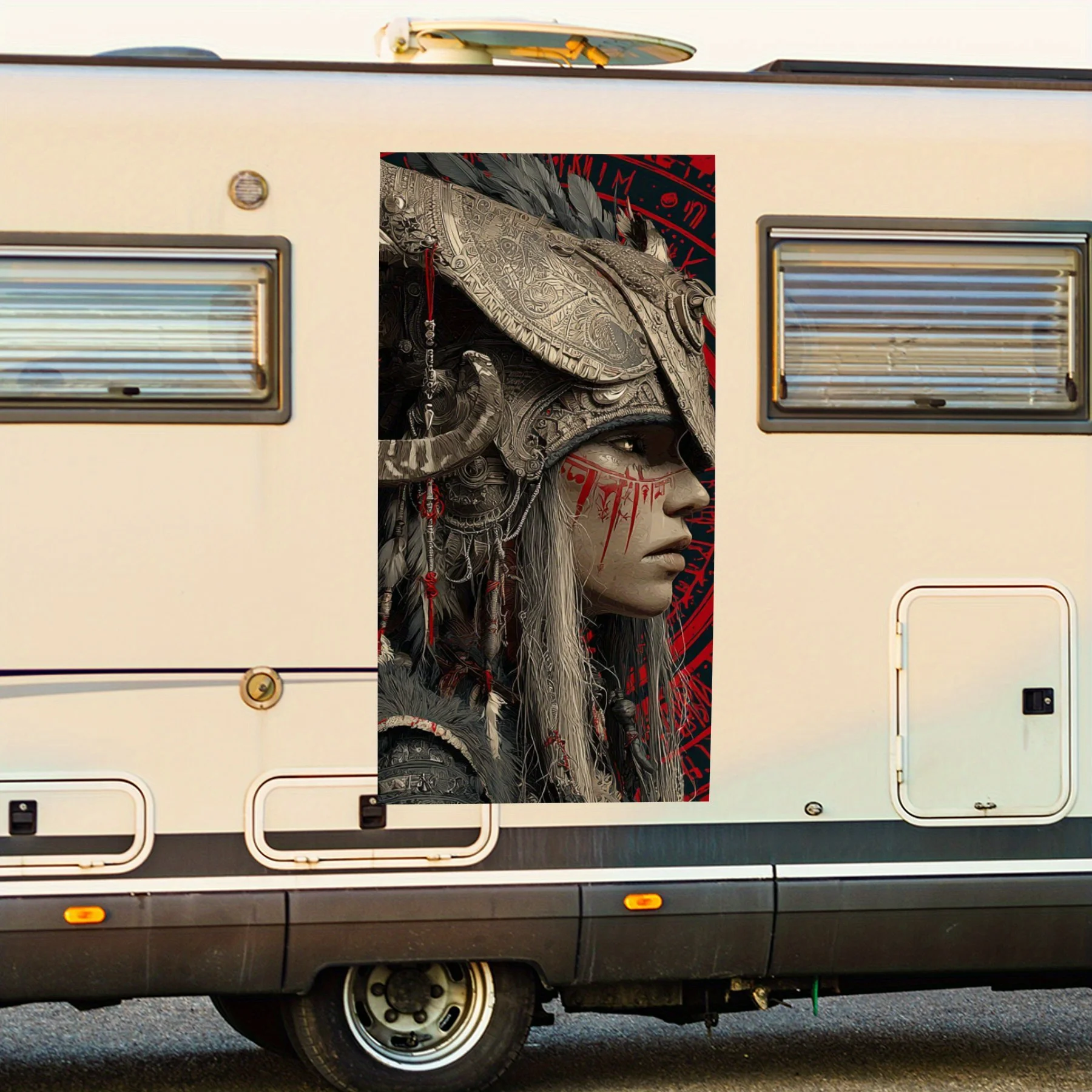 

Виниловая наклейка Mystic Tribal Figure Design для двери автомобиля на колесах, водонепроницаемые самоклеящиеся виниловые наклейки, защита украшения A