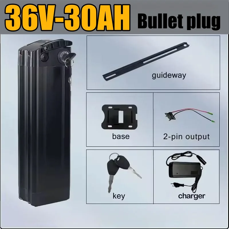 36V 48V52V 40ah Fahrad Silver Fish Akku Accu 20/30/40ah 48V Lithiumbatterij Motorbereik 250-1500W, Automotive-grade batterijcellen