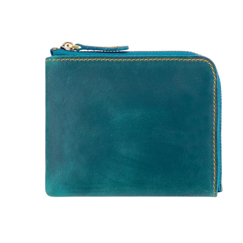 

Оригинальный кожаный держатель для кредитных карт, винтажный модный кошелек для монет, маленький кошелек, клатч, зажим на молнии для денег, короткий кошелек унисекс