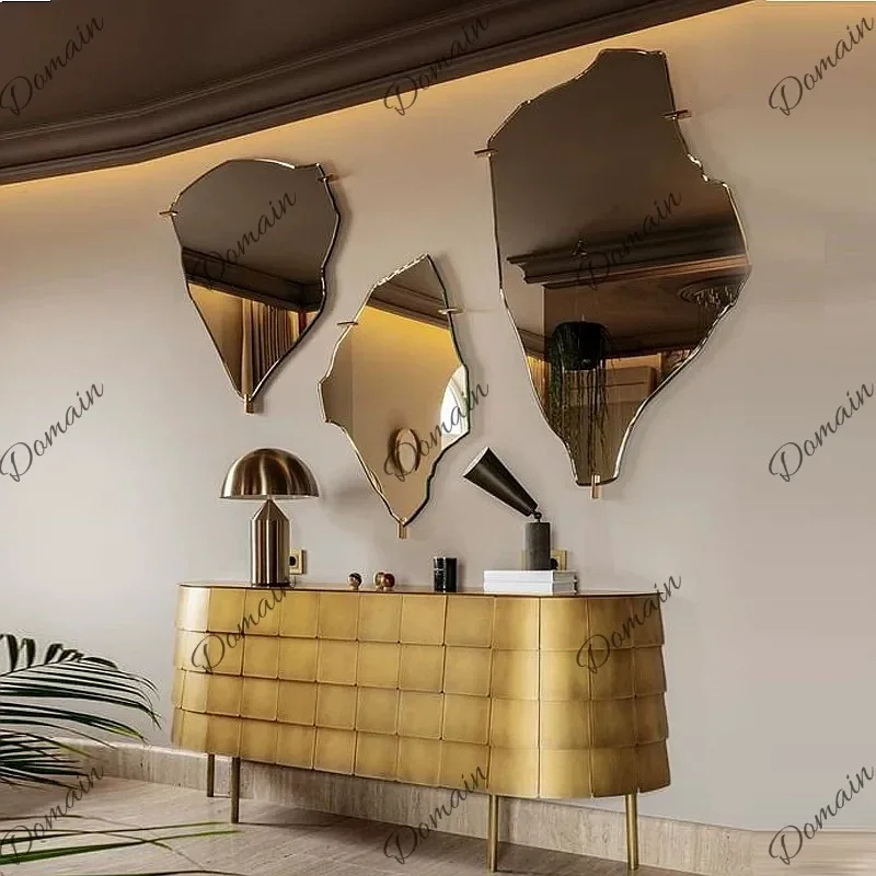 Nn Modern simple wall mirror handmade special-shaped irregular art bathroom mirror living room enigma mirror