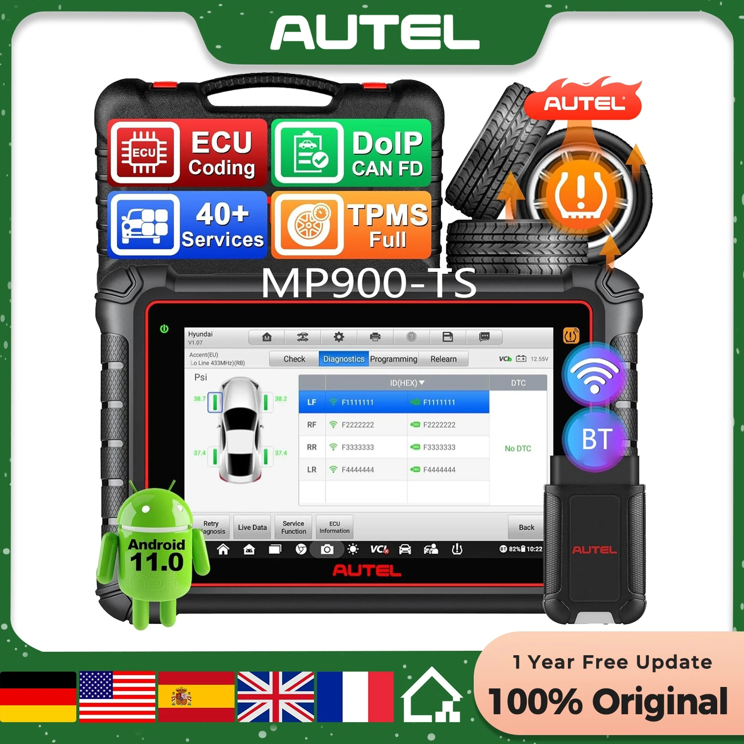 Autel MaxiPRO MP900TS, 2024 8 Zoll MP900-TS bis MaxiSYS MS906TS MP900-BT MK900-TS, Top-TPMS als MS906 Pro-TS, Pro ECU-Codierung