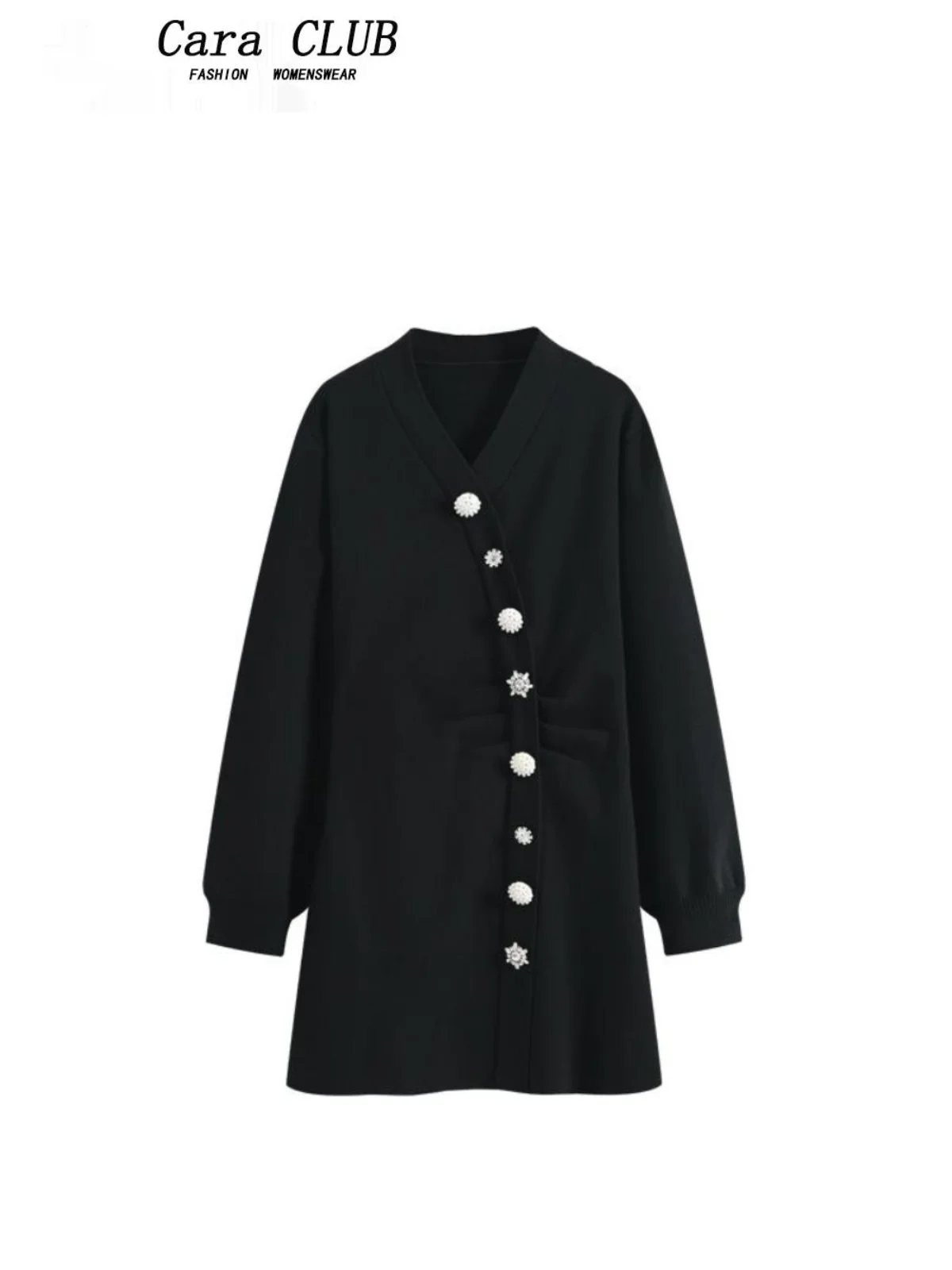 

plus Size Knitted Dr Women's Spring Fro Conceals Belly Slimming Hepburn Sle Long Dr High Waist A-Line Korean Sle ...