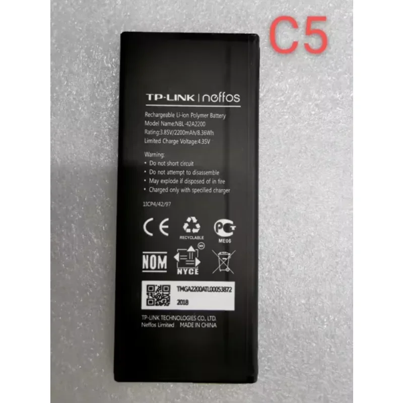 3.8V 2500mAh NBL-43A2500 42A2200 Replacement Battery for TP-link Neffos C7s C5 Rechargeable Li-polymer Bateries Bateria