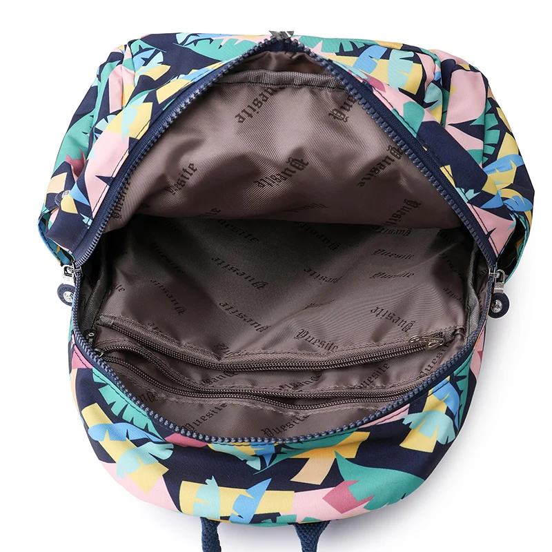 Nylon Women Backpack Girls Shoulder Bag Printed Flower Female Knapsack High quality Ladies Daypack Rucksack School Bag