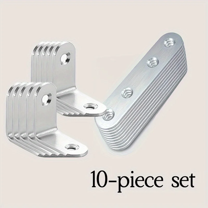 

L-Shaped Angle Bracket Fixing Plate Stainless Steel Angle Corner Bracket Fastener Connection Plate Supporting Furniture Hardware