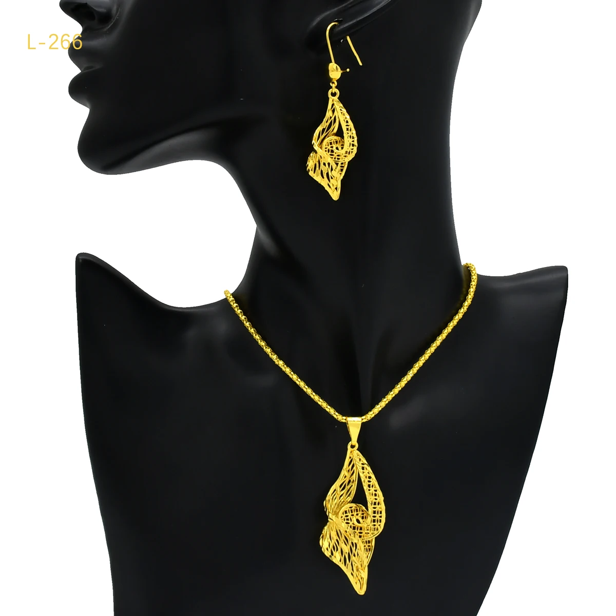 African Indian Bridal 2Pcs Pendant Jewelry Set 24K Gold Plated Dubai Women Wedding Necklace&Earrings Jewellery Party Presents