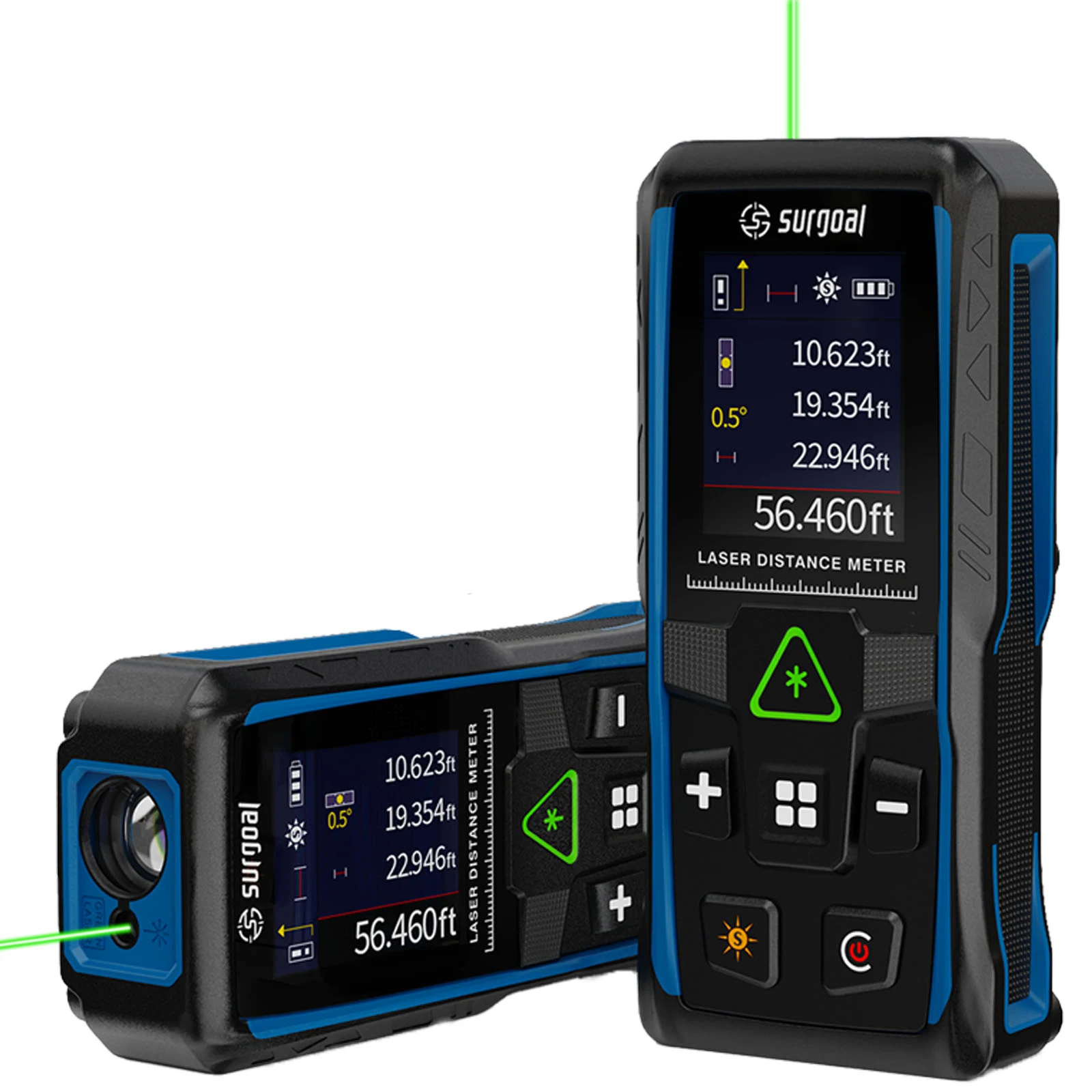 100m Green Laser Rangefinders Multifunction with Digital Level Color Screen Vibration Meter Laser Distance Meter Tape