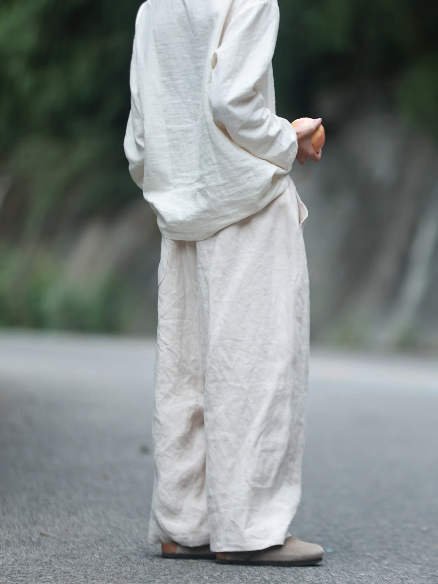 

Универсальные повседневные брюки из дикой конопли с двойным слоем, приятные для кожи, свободного кроя, прямые, для любого случая