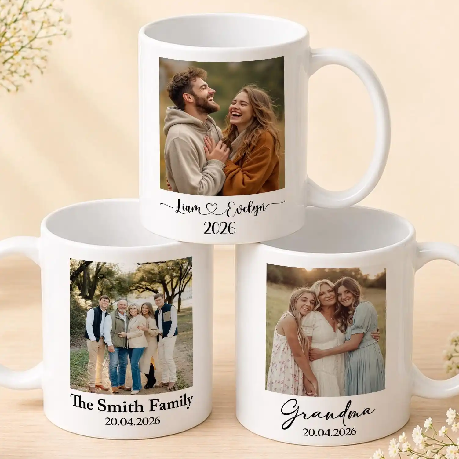 Personalised Photo Mug with Text Family Picture Cup,Unique Birthday Gift,Couple Photo Mug,Memories Photo Mug
