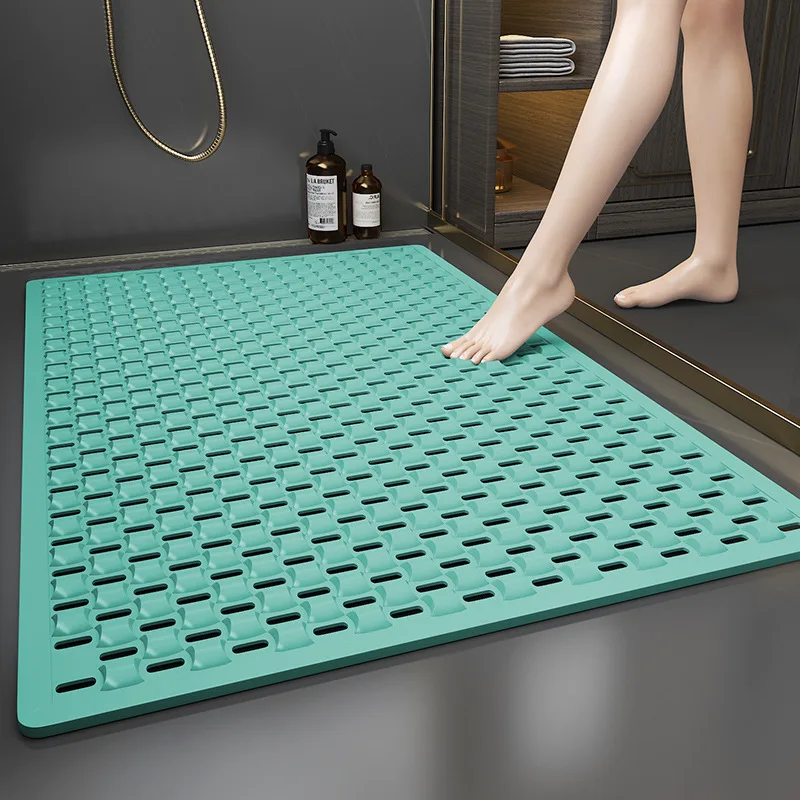 Non Slip Bathtub Mat, Soft TPE Shower Mat, Strong Suction Cups, Drain Holes, Odorless, Machine Washable Bath Tub Mat for Hotel