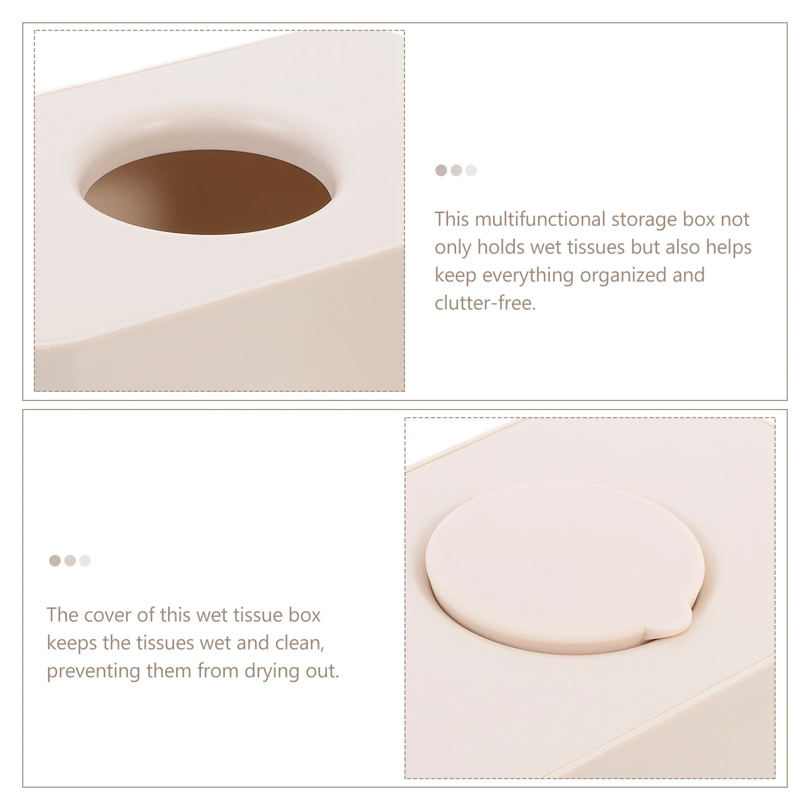 

Многоразовая коробка для влажных салфеток, большая емкость, бежевый бытовой контейнер для хранения для ванной комнаты, офиса, гостиной с крышкой для автомобиля