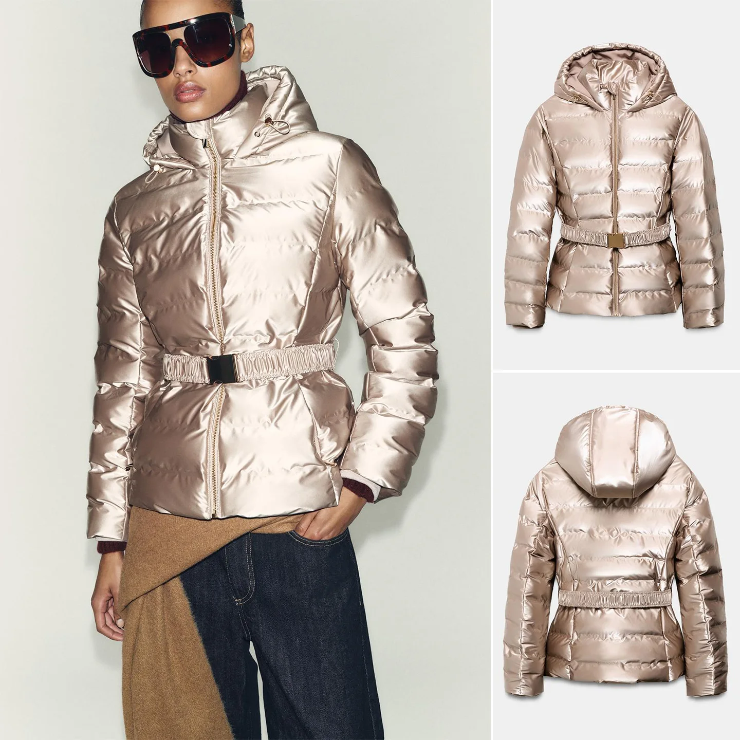 

Женские зимние Thiened Long Sve с капюшоном Slim Fit ort Jaet, ветрозащитная застежка-молния, цветное волокно из полиэстера