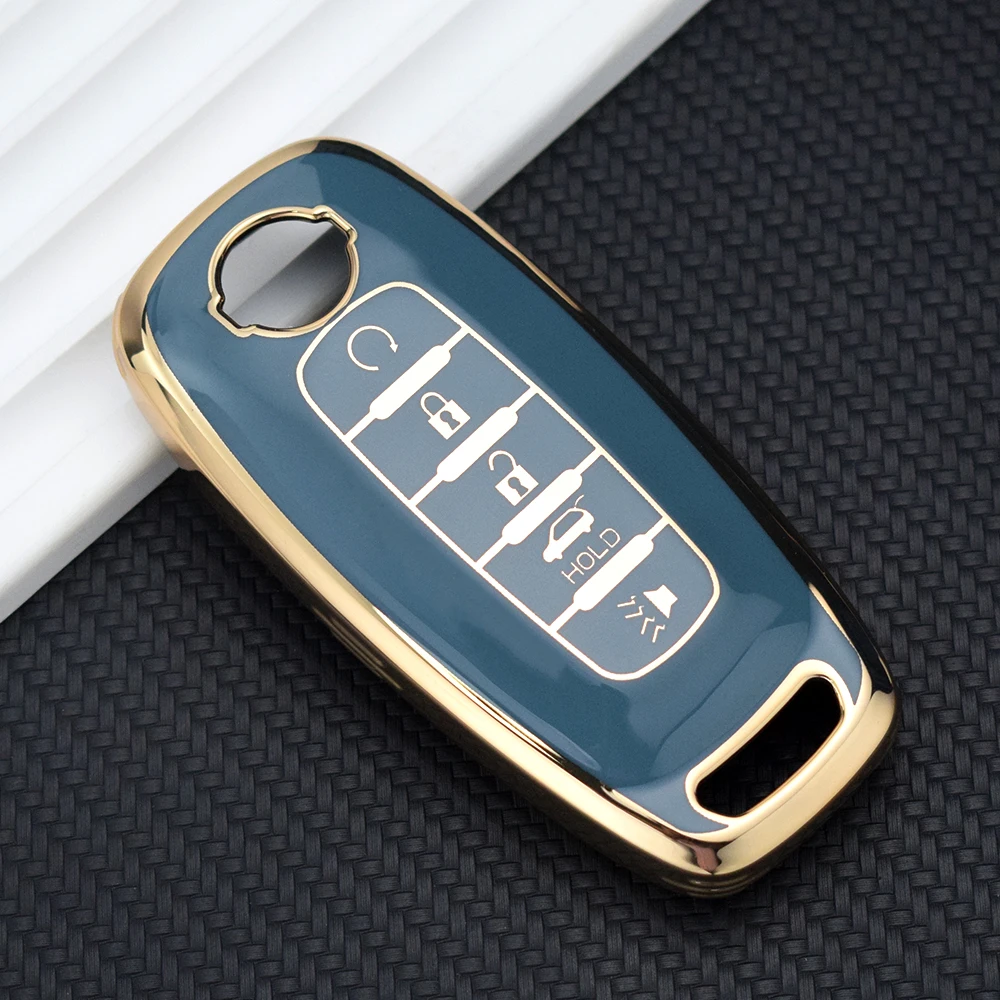Coque de porte-clés pour Nissan Scalp, Juke Micra, Qashqai J11, X-Trail T32, Tiida, Atofinder Versa Note, Patrol Fob, 5 boutons