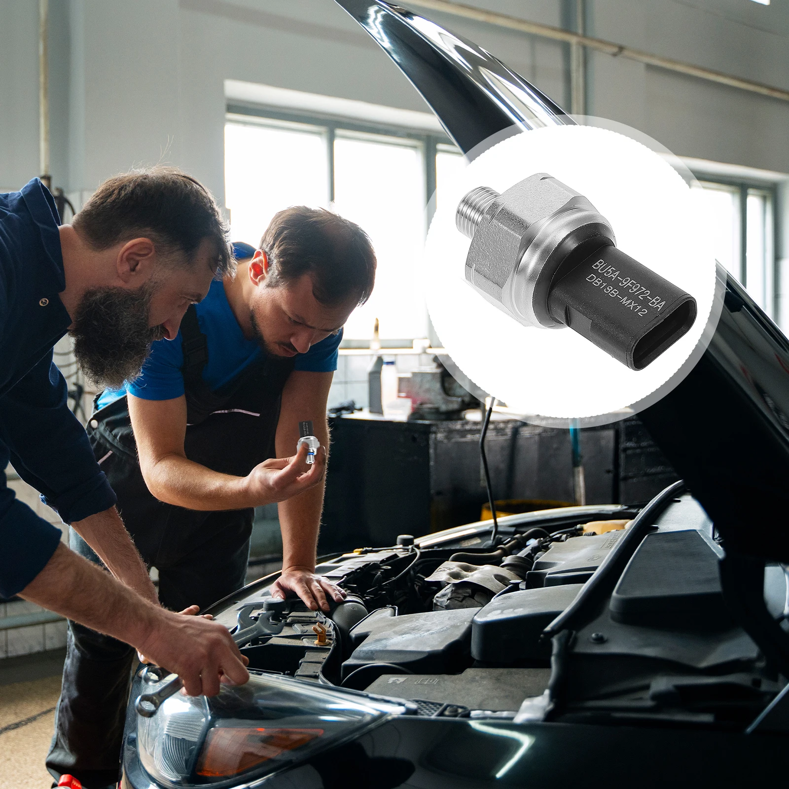 

Engine Fuel Pressure Sensor Fuel Injection Pressure Sensor Stable Efficiency Ideal Replacement for Old Unit Car Accessory