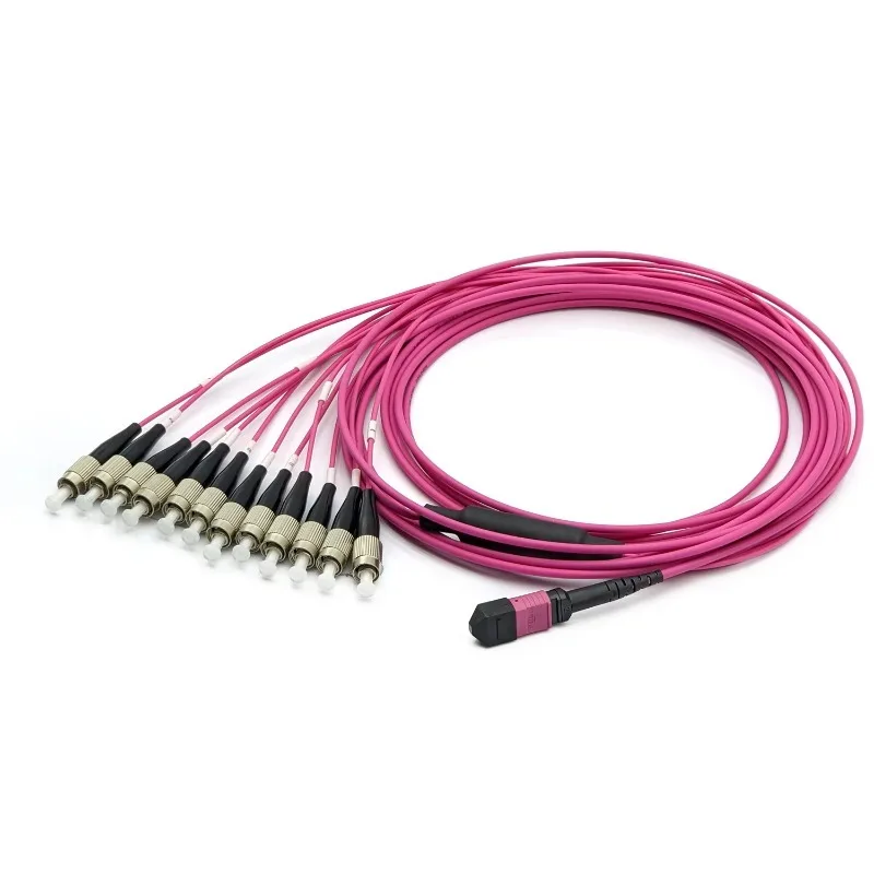 12 Fiber Optic OM4 MTP MPO FC Connector Fiber Optic Cable for High Efficiency Data Center and Manufacturing Applications