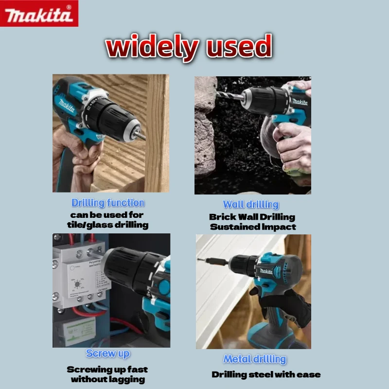 마키타 DDF487 오리지널 무선 드라이버 드릴 10mm 브러시리스 전동 고토크 임팩트 스크류드라이버 전동 공구