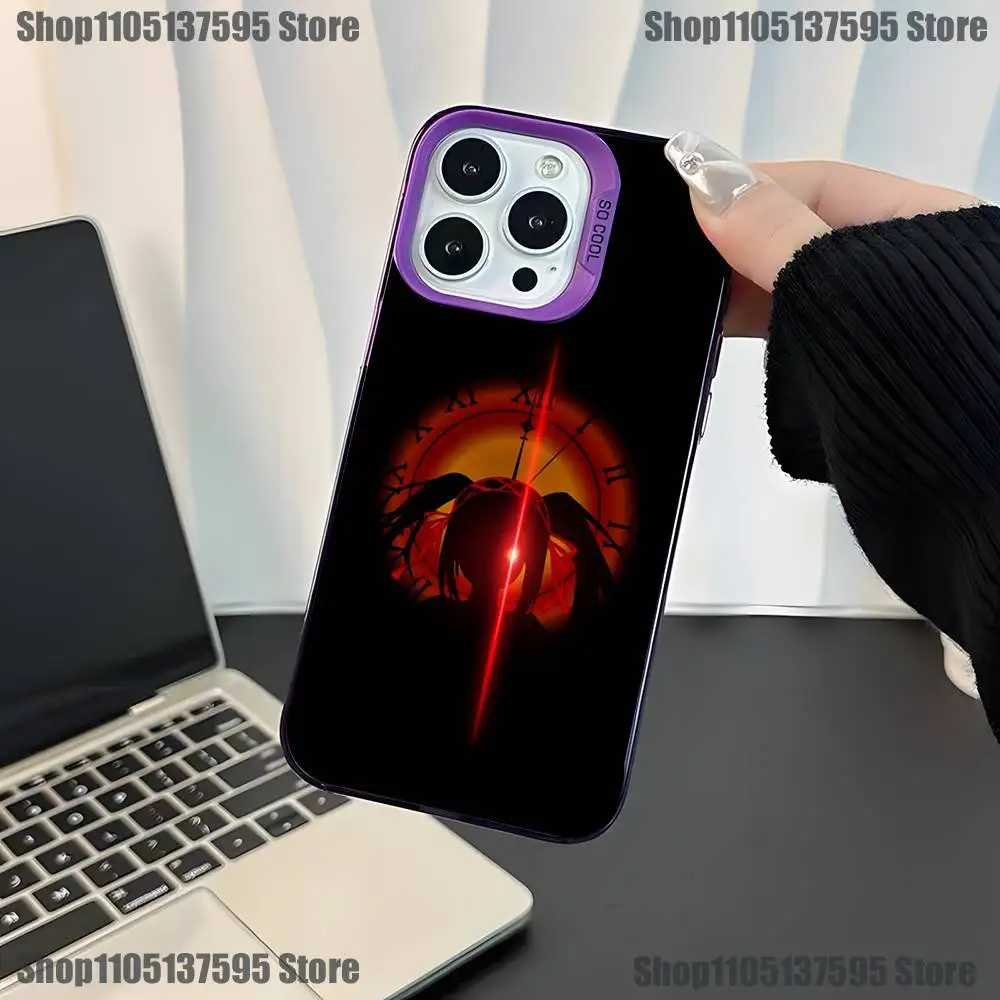 Custodia per telefono Anime Kurumi Tokisaki per iPhone 17,16,15,14,13,12,11, Mini,Pro,E,SE4,XS,MAX Purple Candy Cover opaca