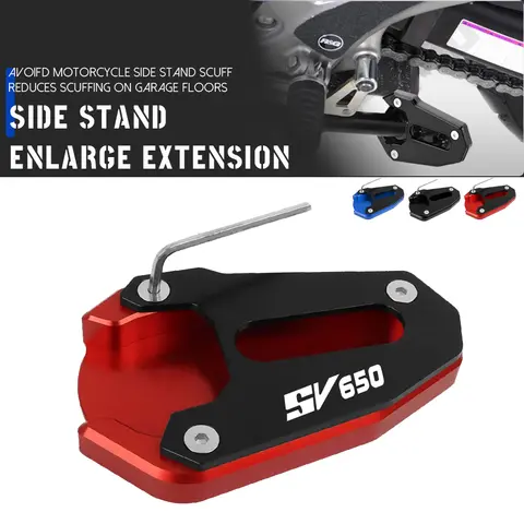 Motorcycle Side Stand Enlarge Extension For Suzuki SV 650/650X SV650 SV650X Gladius SFV 650 SFV650 Kickstand Foot Pad Support