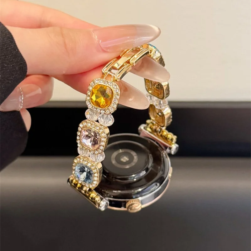 

Block gemstone sparkling diamond suitable for HW Watch Fit3/Fit4 straps and HW Band 8/9/10NFC handmade straps