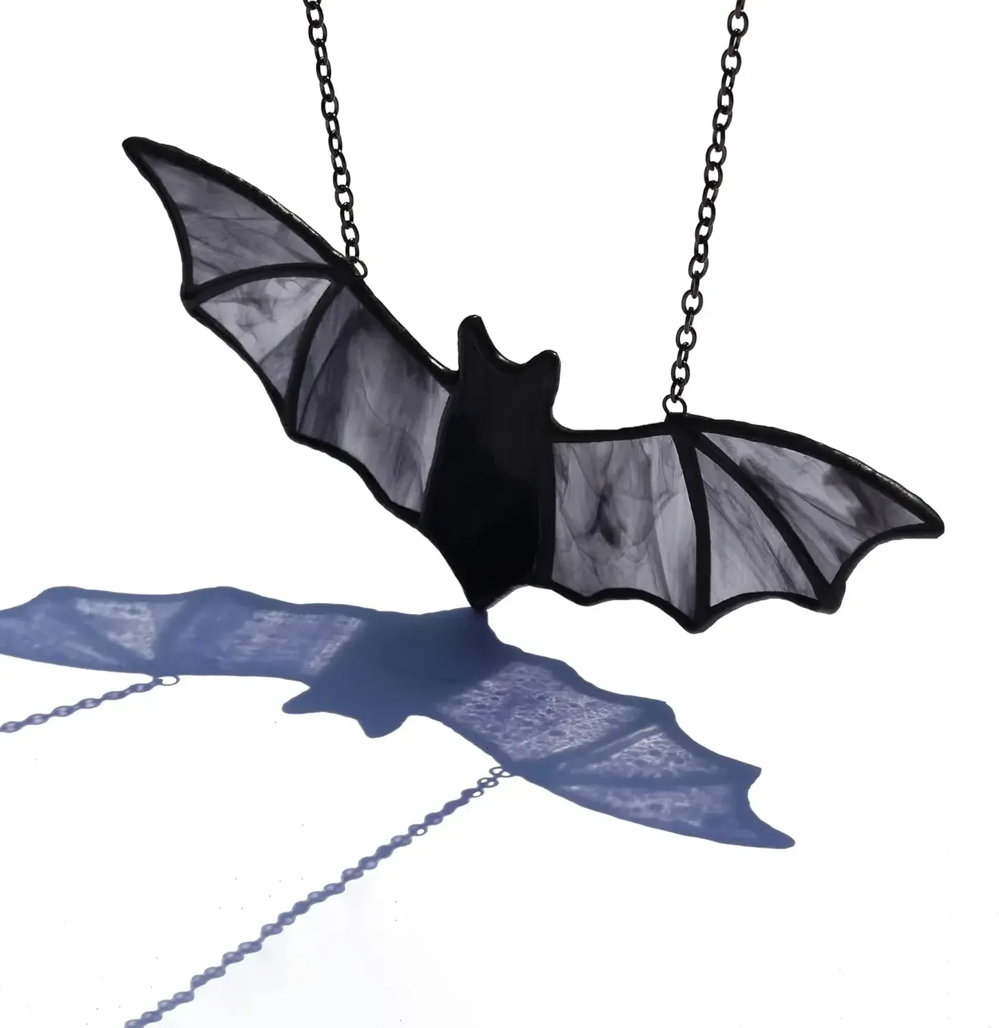 Fledermaus gebeiztes Fenster zum Aufhängen, Sonnenfänger, Halloween-Dekorationen für Zuhause, 20 x 9,5 cm, Acryl-Fledermaus-Dekoration für Bar, Kneipe, KTV-Party-Dekorationen – Detail 1