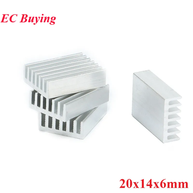 20pcs/5pcs 20*14*6mm Radiator Heatsink Cooler Cooling Fin Aluminum Heat Sink for Chip LED Power IC Transistor Module PBC 20x14x6