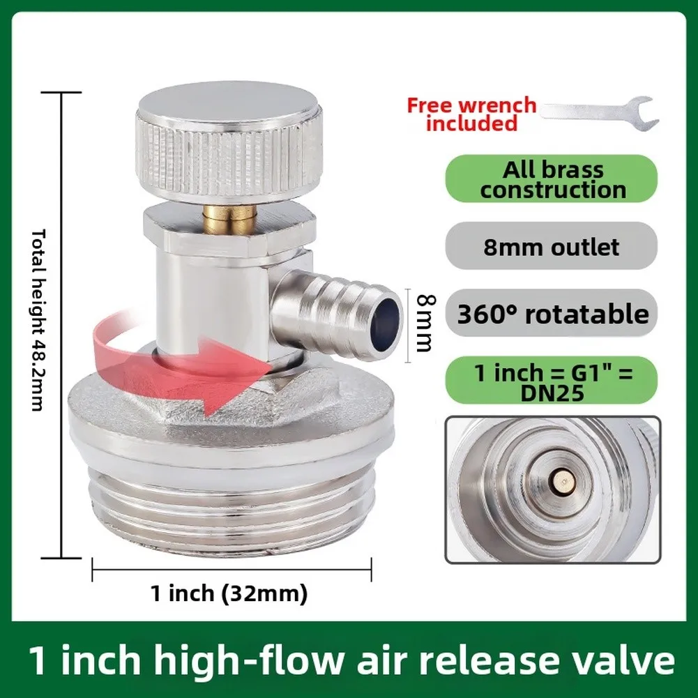 Brass Radiator Air Vent Valve for Use in Closed Loop Heating Systems Including For Underfloor Heating Circuits
