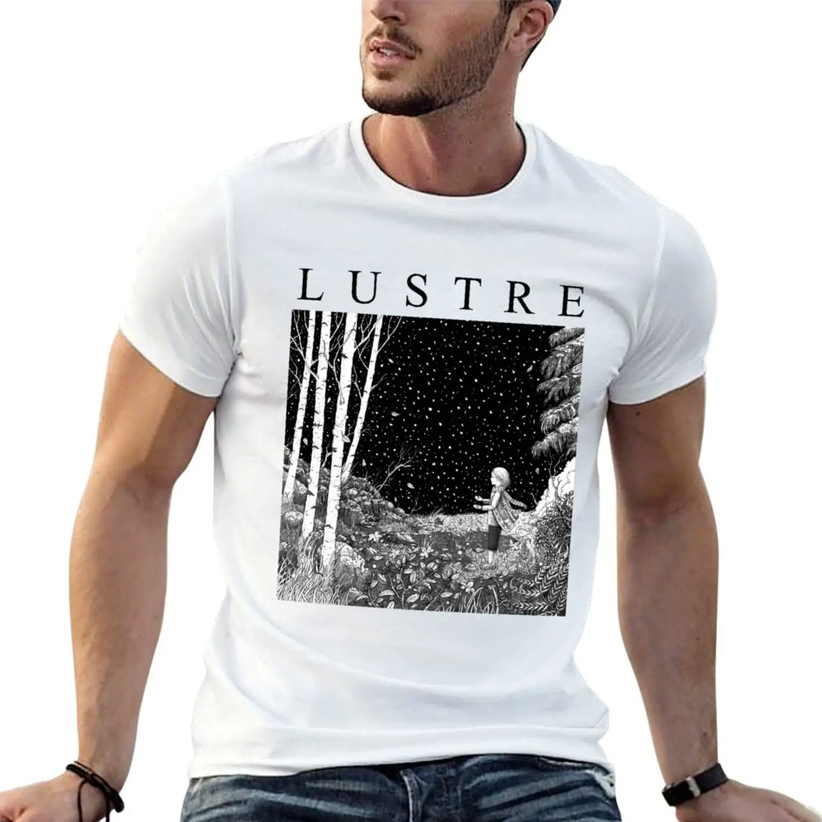 Lustre black metal dsbm band T-Shirt valentines clothes shirts graphic men clothes
