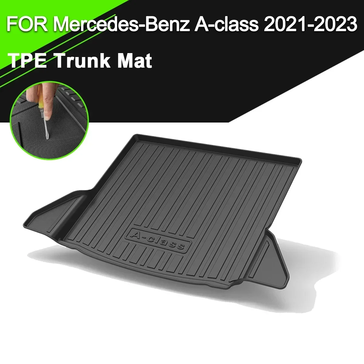 

For Mercedes-Benz A Class 2021-2023 Car Rear Trunk Cover Mat TPE Waterproof Non-Slip Rubber Cargo Liner Accessories