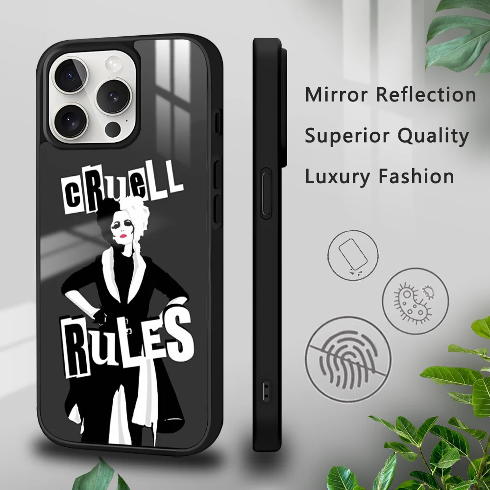 Cruella De Vil Phone Case For iPhone 16 15 14 13 12 11 Pro Xs Max Mini Plus Celulares Hard Funda