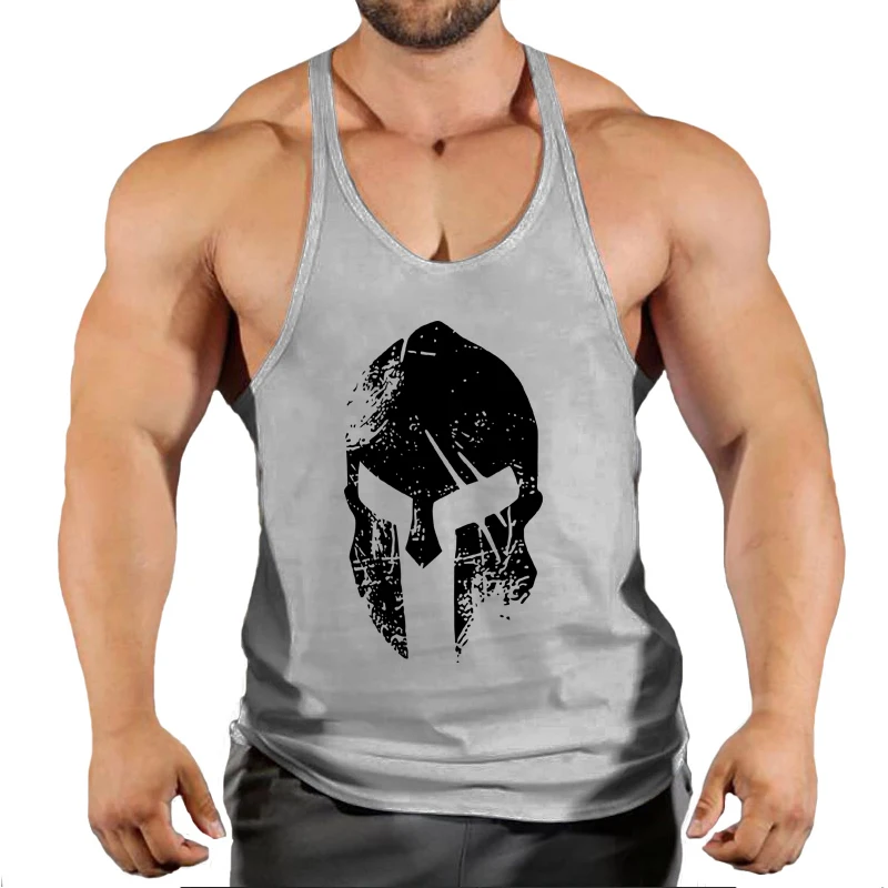 Men's solid color fitness trend print pattern loose thin belt vest breathable and comfortable sleeveless basketball vest image 5