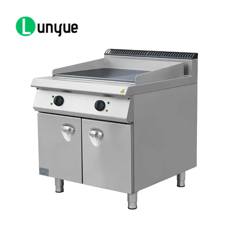 Electric Grill with Cabinet for Restaurant Kitchen Commercial BBQ Equipment Stainless Steel Countertop Griddle Cooking