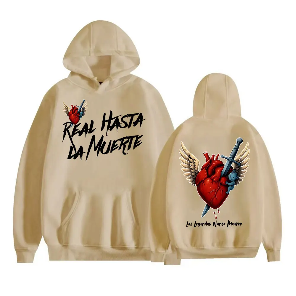 Anuel AA Rhlm 2 Real Hasta La Muerte Heart Hoodies Men Women Fashion Retro Bodywarmer Sweatshirts Casual Fleece Oversized Hoodie
